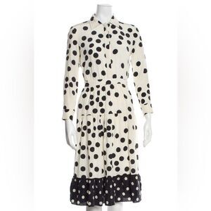 Vintage Moschino Polka Dot Shirt Dress | Black & White Chic 90s Designer